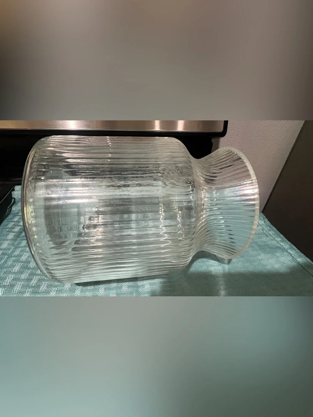 Clear Ribbed Glass Vase - Home Accents